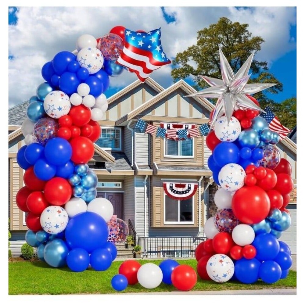 Red, white and blue balloon arch kit